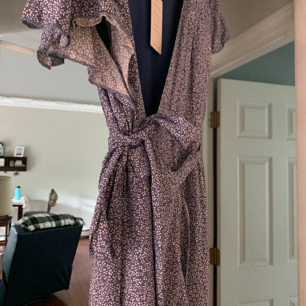 Blue wrap dress